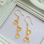 ✳︎14kgf ✳︎シトリンのゆらゆらピアス