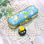 【SALE】印鑑ケース<小物入れ>　鳥ブルー