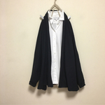 春夏cottonニットネイビードルマンシンプルローブカーディガン
