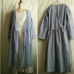 ストライプカシュクールワンピース ブルー