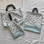 リボン×水色しましま柄3点セット