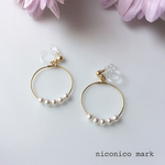 まん丸パール ノンホールピアス/ピアス  