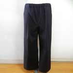 コットン　ワイドパンツ　ストレッチパンツ　ブラック　Lサイズ