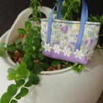 お出掛けトートバック(むらさき花柄)