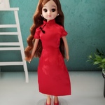 ブライス、リカちゃんチャイナドレス　赤