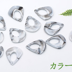 送料無料 20個 アクリルチャーム 抜き雫 1穴 34×41mm  	A1283-2