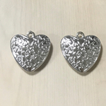 SILVER HEART DESIGN CHARM PARTS