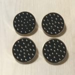 ●25㎜● GOLD BLACK DOT DESIGN ROUND BUTTON CABOCHON PARTS