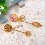 押し花レジン 2way 大ぶりイヤリング