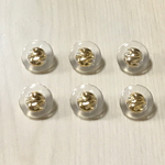 CLEAR GOLD ROUND DESIGN BUTTON PARTS