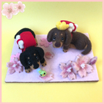 １年生 ダックス☆ブラックタン チョコタン☆羊毛フェルト
