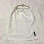 二つ折タオルエプロン 白 ペンギン刺繍