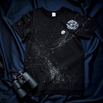 手描き　月と地球ロングレングスTシャツ　men's