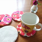 まんまるコースター(北欧風の花柄)2枚セット