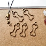 チャーム/枠　ドッグボーンＢ　10個　犬用ホネ●アンティークゴールド　ペット
