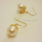 コットンパールのシンプルピアス