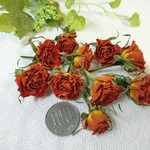 ドライフラワー　スプレー薔薇ヘッド　オレンジ色