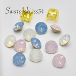 6個set ＊ 台座付き Swarovski  ss34 ＊ オパール系color mix