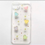 pastel color かすみ草☆押し花☆iPhoneケース