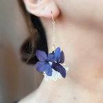 紫陽花とかすみ草のピアス/イヤリング   フラワー  ウェディング    クリスマス  冬