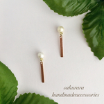 全品￥300▹▸春におすすめ✩°｡⋆ガラスパールのゴールドスティックピアス