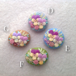 【再販×9】フェルトの春の花刺繍ヘアゴム or  ブローチ