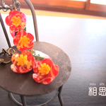 紅椿の和紙イヤリング