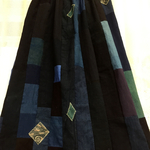 手作り　古布　綿　藍　ロングスカート
