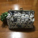 がま口バッグ 猫いっぱい  クラッチバッグとしても○