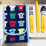 ★送料無料★サッカーユニフォーム柄★カトラリーケース　トリオケース