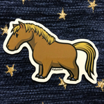 馬ステッカー【月毛】
