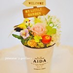 ＷＥＬＣＯＭＥ　小鳥とお花（プリザーローズ）