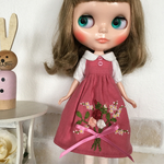 Blythe リボン刺繍ワンピース(ピンク)