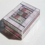 rossana*様ご依頼品*+重箱のようなジュエリーbox*アクセサリーbox*+二段式*+ステンドグラス(white)