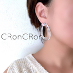 大ぶりピアス オーバルピアス クリア ボリューム ungrid moussy