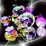 新商品✨数量限定❣液体ガラスドーム　ハートフープ　ビジュー　ハーバリウム　ピアス