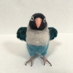 ※専用ページです※nezuch様ご依頼、ブルーボタンインコ実物大、ワキワキポーズです♪羊毛フェルト