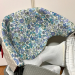 ラスト1枚値下げベビービョルンオリジナル用フルラージュブルー☆ふわふわ抱っこひもよだれカバー 