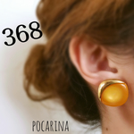 368＊オレンジ好きにはたまらない♡ボタン イヤリング ピアス ハンドメイド