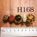H168＊アンティークデザイン ヘアクリップ  ボタン ハンドメイド