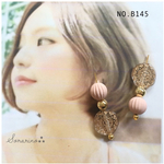 No.B145 ふんわり⁂ 桜色のアンティーク◡̈︎ピアス / イヤリング