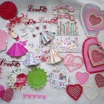 ハンドメイド　ダイカット　プリンセスドレス＆ハート＆フレームetc A
