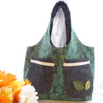 ☆sale リバーシブルバッグ(葉っぱ&北欧お花)
