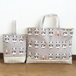 two様専用  レッスンバッグ2点セット＊ パンだ グレー ＊ 