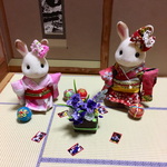 五月のお花ミニチュア☆菖蒲の生け花☆どんなミニチュアにも☆   