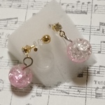 《送料無料🎵》値下げします❗クラッシュガラスノンホールピアス(イヤリング)