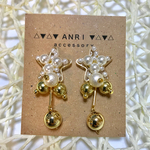 パール×ゴールドピアス/イヤリング