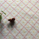 刺し子ふきん✴︎赤と黄色のお花達✴︎難あり