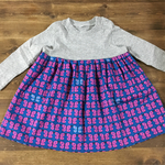 SALE90㎝グレーT×蝶々柄切替ワンピース