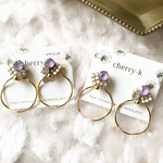 パステルビジューピアス イヤリング可能